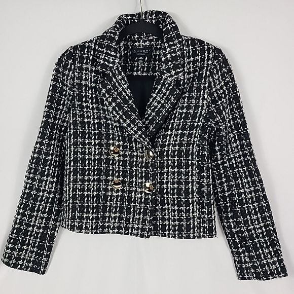 Laundry By Shelli Segal Jackets & Blazers - NEW Laundry by Shelli Segal Women's Double Breast Tweed Black Blazer Sz XS NWOT